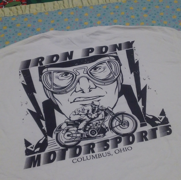 🏍️💨 Iron Pony 🐎 Motorsports 🌎  Columbus Ohio ✨ Shirt XL White Black  Cbus 🔥 - Picture 2 of 7